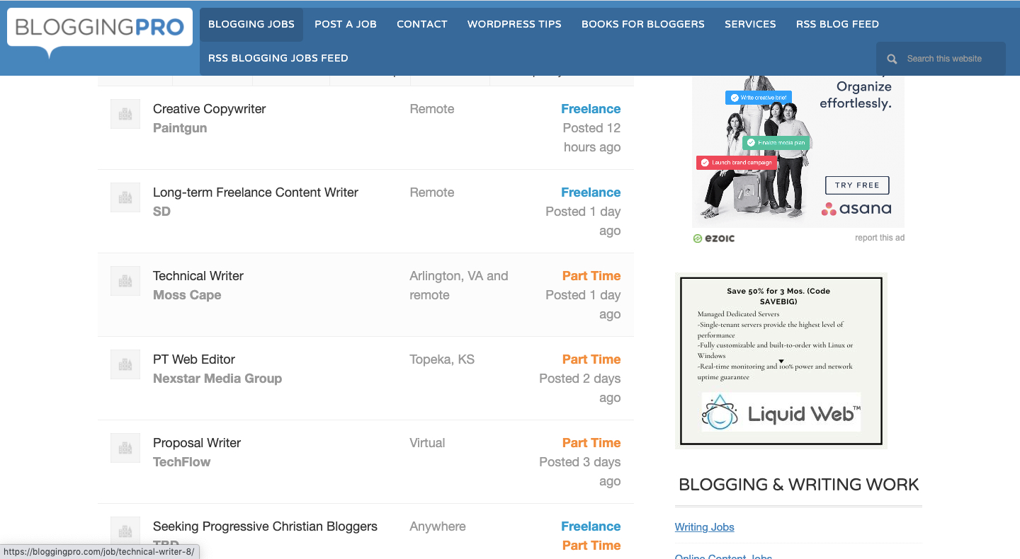 Blogging Pro Jobs Feed Blogging Pro Jobs Feed