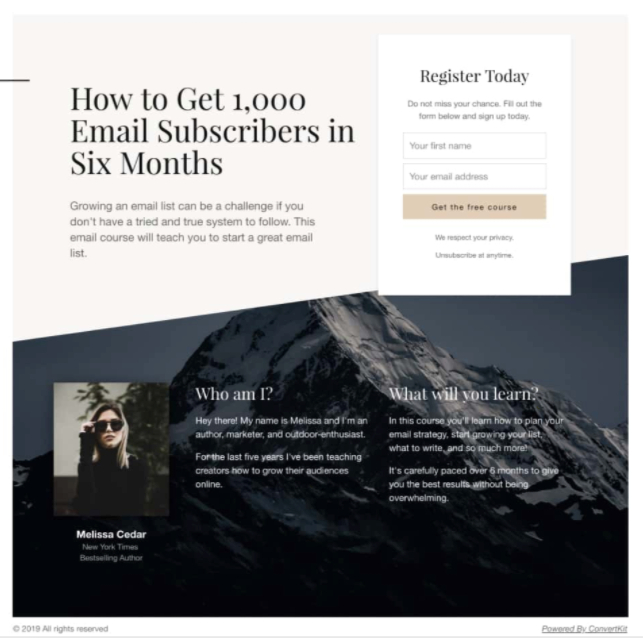 Example of Course Sign-Up Page Example of Course Sign-Up Page
