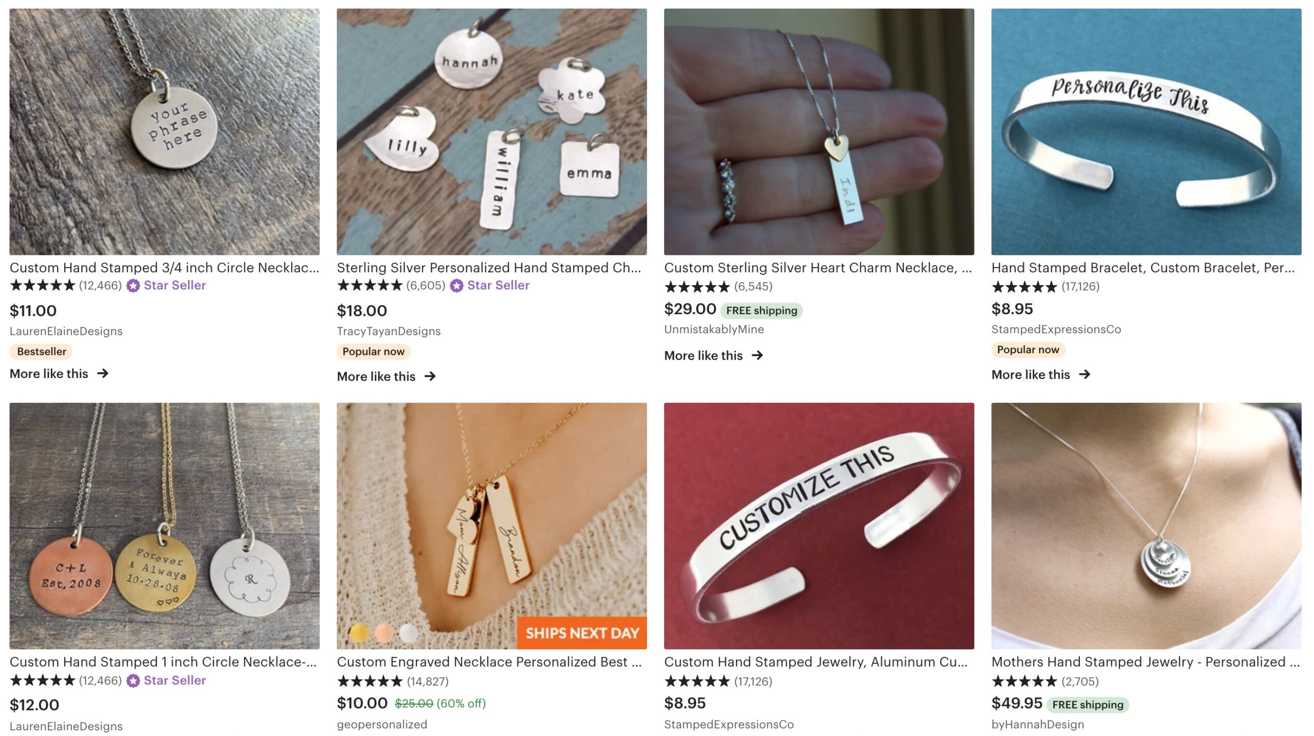 Hand-stamped Jewelry Etsy