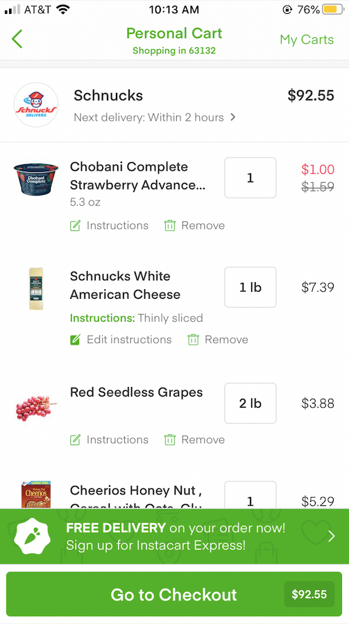 Instacart - Review What's In Your Cart Instacart - Review What's In Your Cart