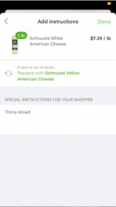 Instructions When Ordering Deli Cheese at Instacart Instructions When Ordering Deli Cheese at Instacart