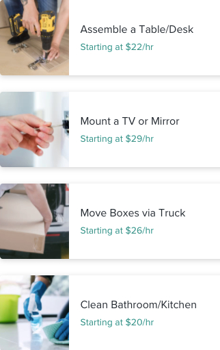 TaskRabbit - Taskers prices