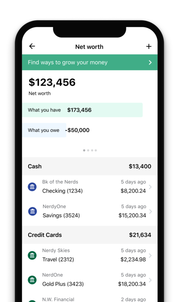 NerdWallet Net Worth Tab NerdWallet Net Worth Tab