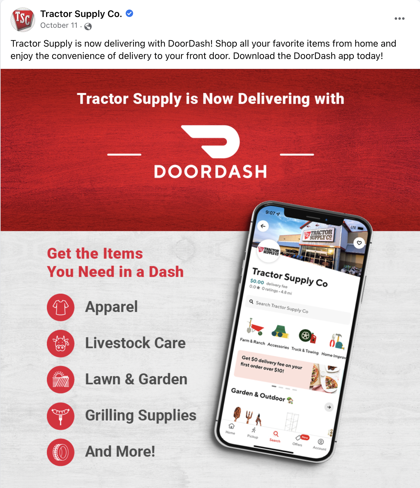 DoorDash Tractor Supply