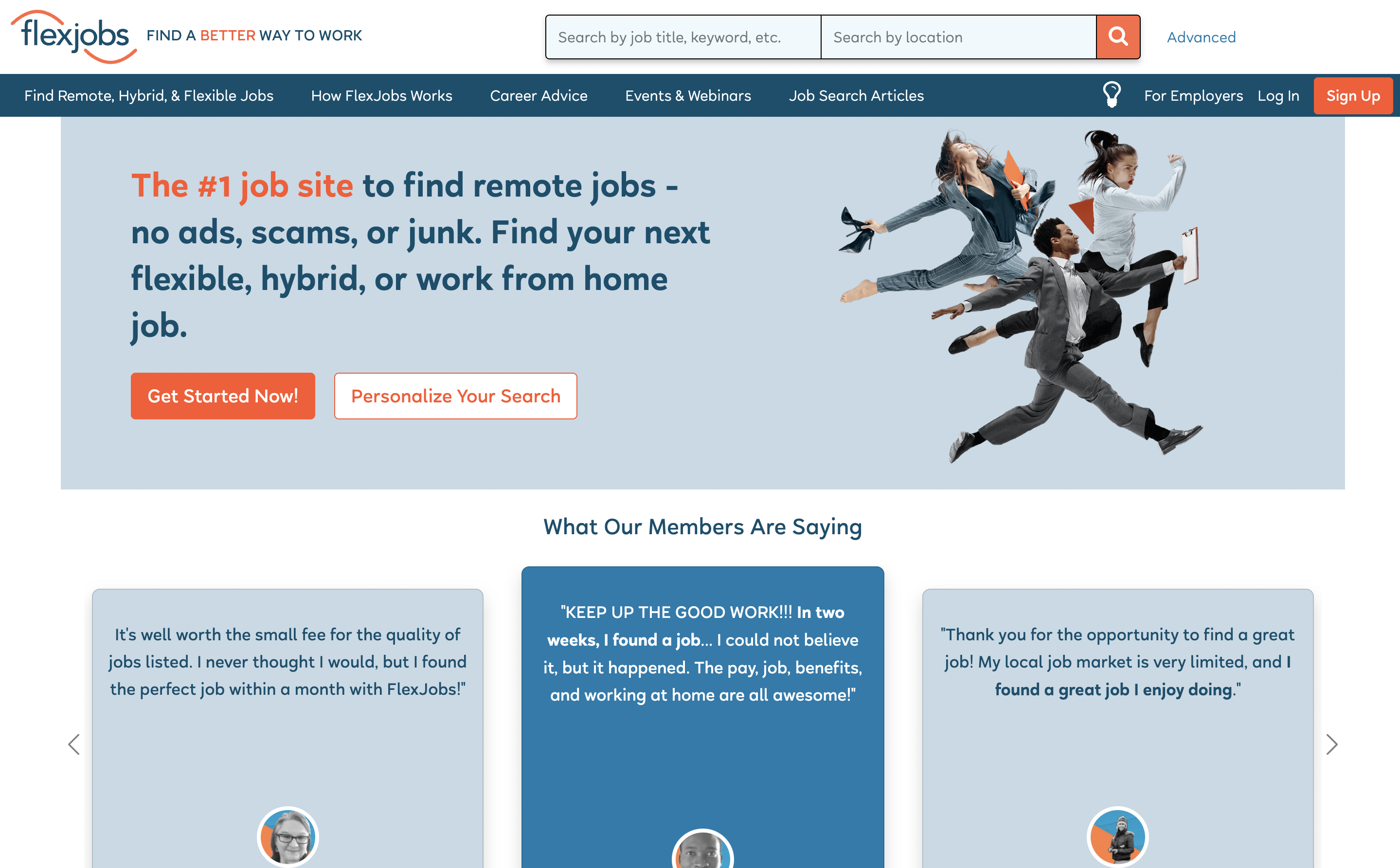 FlexJobs home page