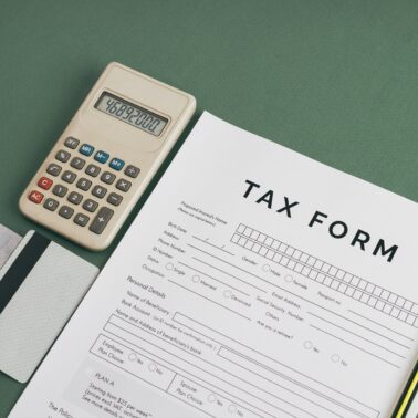 tax form with calculator