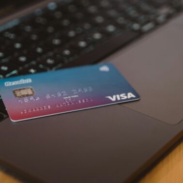 credit card on computer