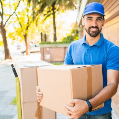 delivery driver blue uniform
