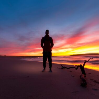 introvert at sunset