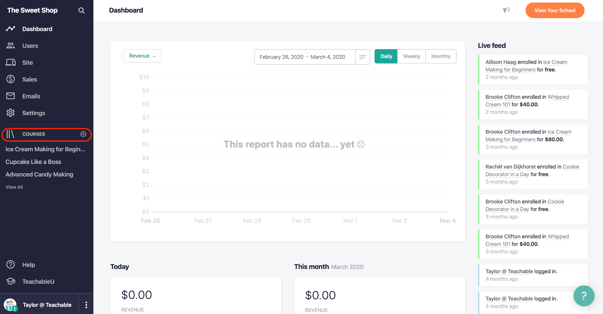 Teachable Dashboard Teachable Dashboard
