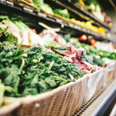 Grocery store produce aisle
